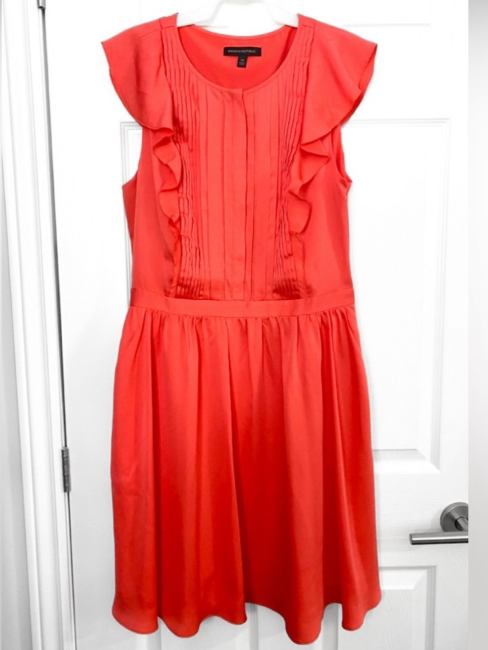 Coral Ruffle Midi Dress - Like New